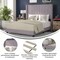 Merrick Lane Sana Modern Upholstered Platform Bed Frame with Padded, Tufted Wingback Headboard and Wood Support Slats, No Box Spring Required